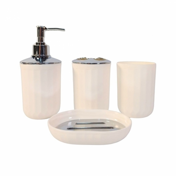SETX4 BAÑO BLANCO RAYAS