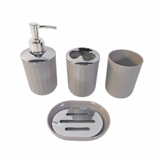 SETX4 BAÑO GRIS RAYAS