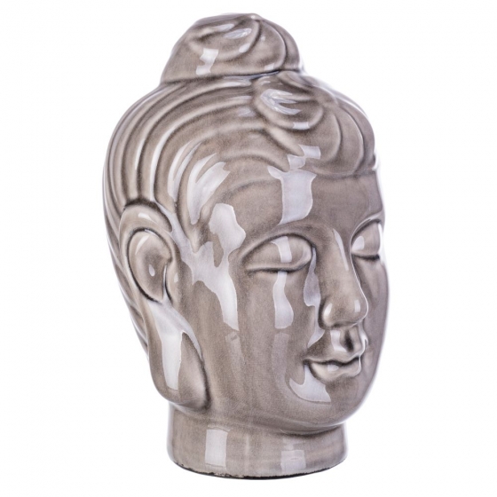 Cabeza De Budha Ceramica Gris 20 x 15