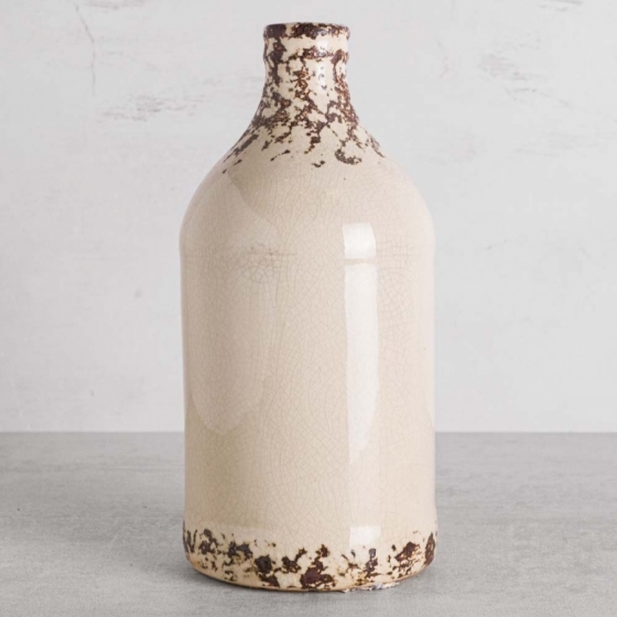 Botellon Beige Antiq Chico de Ceramica