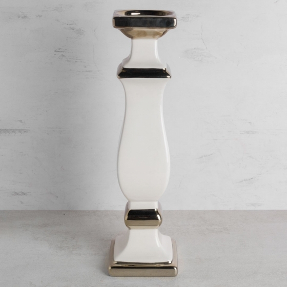 Candelabro Blanco con Borde...